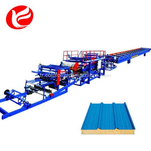 Makine üretim hattını oluşturan çatı eps sandviç panel